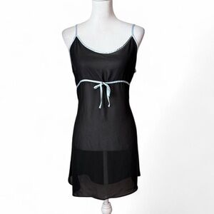 Y2K Chiffon Goth Milkmaid Babydoll Slip